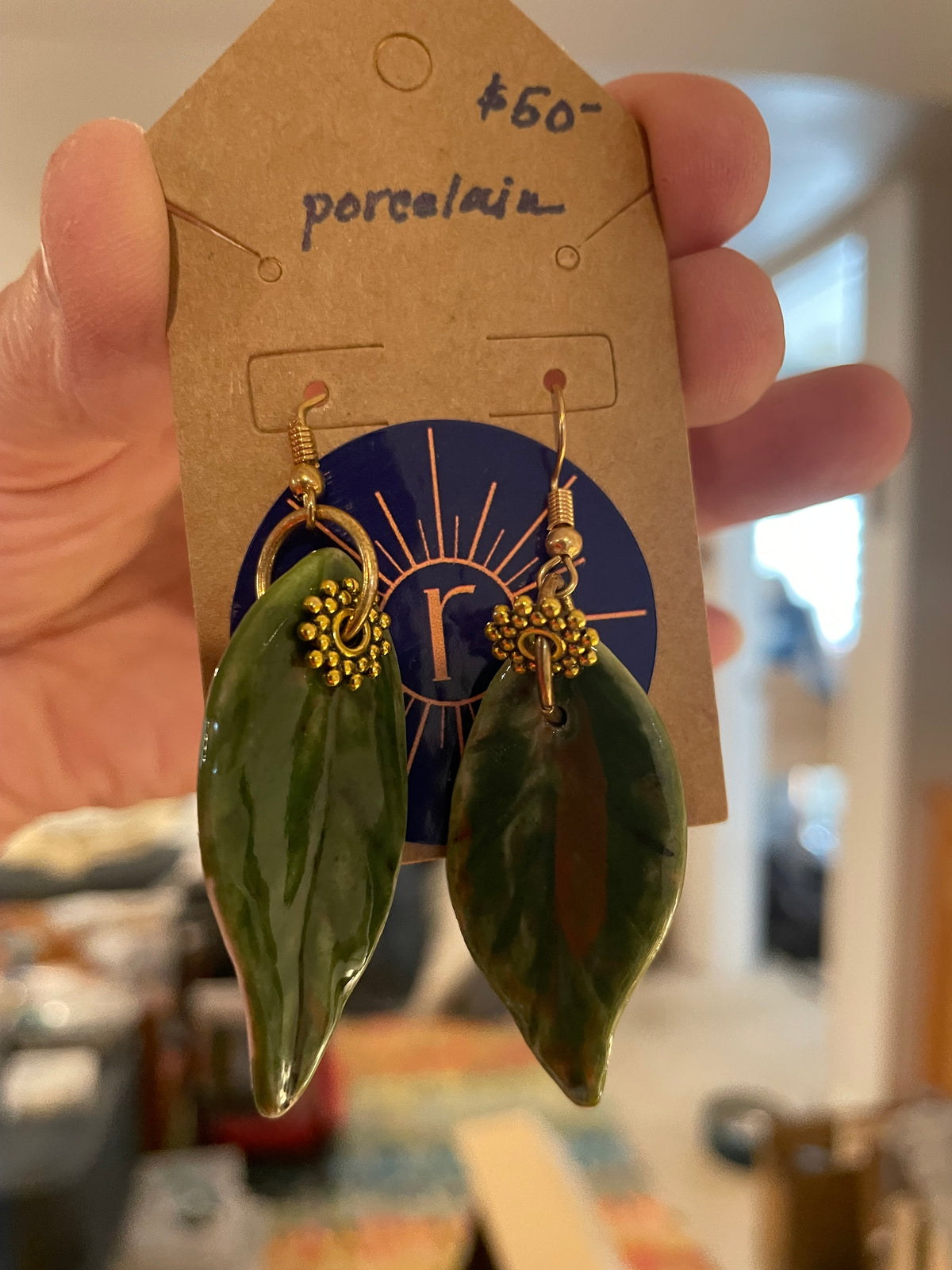 Porcelain Leaf Earrings